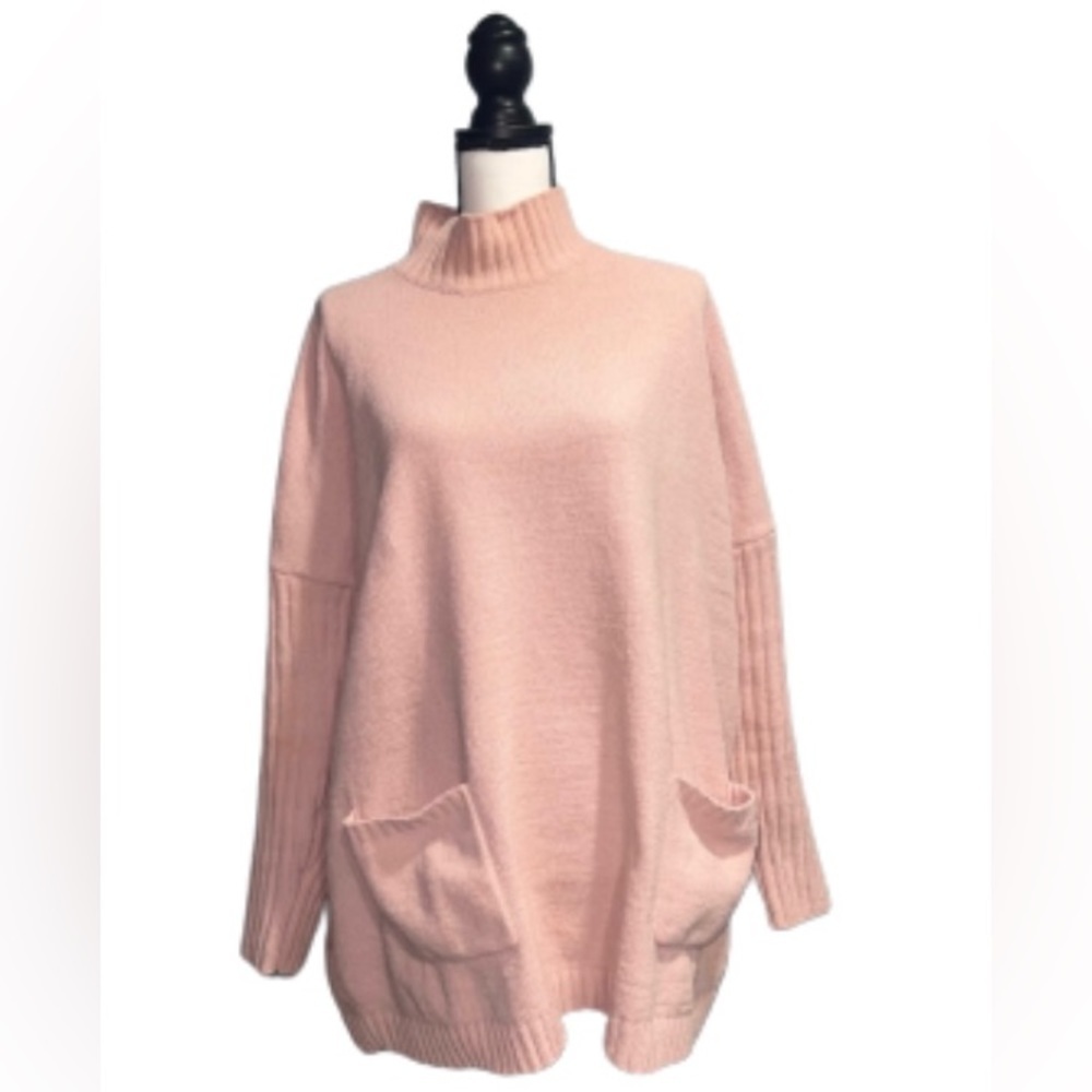 J. Jill  “Pink Mink Mock-Neck Chenille Sweater”